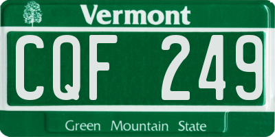 VT license plate CQF249