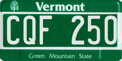 VT license plate CQF250