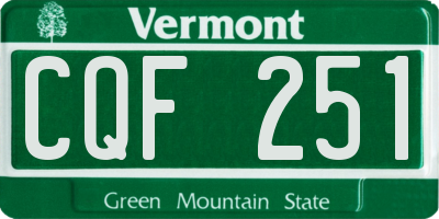 VT license plate CQF251