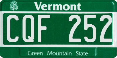 VT license plate CQF252