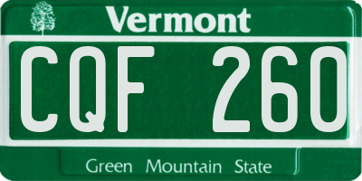 VT license plate CQF260