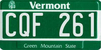 VT license plate CQF261