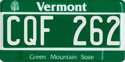VT license plate CQF262