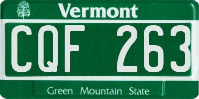 VT license plate CQF263