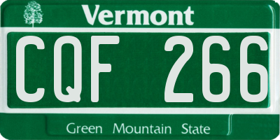 VT license plate CQF266