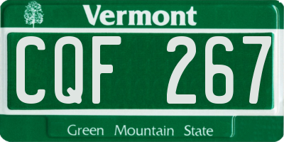 VT license plate CQF267