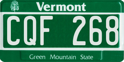 VT license plate CQF268