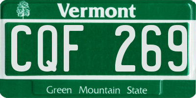 VT license plate CQF269