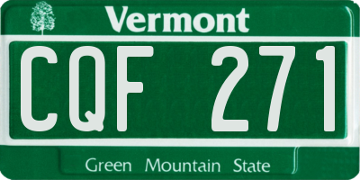 VT license plate CQF271