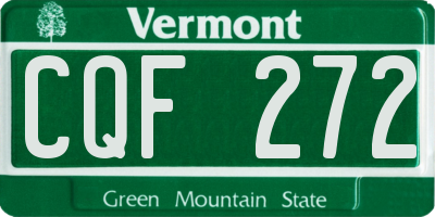 VT license plate CQF272