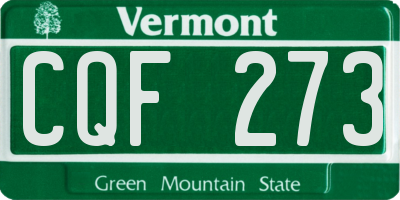 VT license plate CQF273
