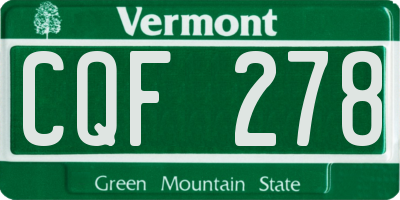 VT license plate CQF278