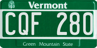 VT license plate CQF280