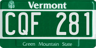 VT license plate CQF281