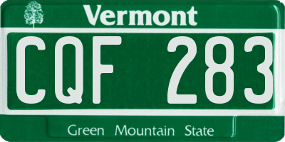 VT license plate CQF283