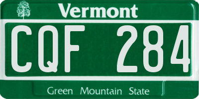 VT license plate CQF284