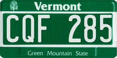 VT license plate CQF285