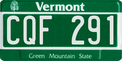 VT license plate CQF291