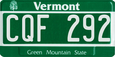 VT license plate CQF292