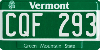 VT license plate CQF293