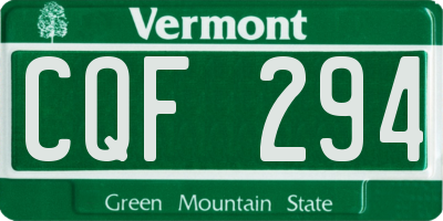 VT license plate CQF294