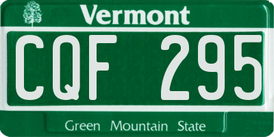 VT license plate CQF295