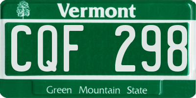 VT license plate CQF298
