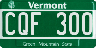 VT license plate CQF300