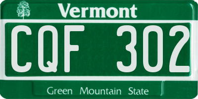 VT license plate CQF302