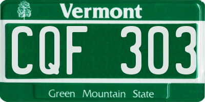 VT license plate CQF303