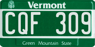 VT license plate CQF309