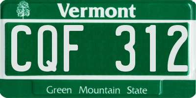 VT license plate CQF312