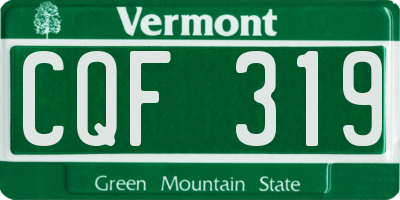 VT license plate CQF319