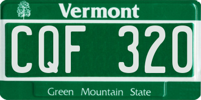 VT license plate CQF320