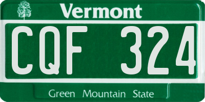 VT license plate CQF324