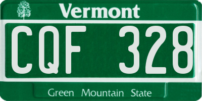 VT license plate CQF328