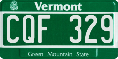 VT license plate CQF329