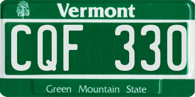VT license plate CQF330