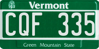 VT license plate CQF335