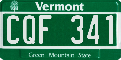 VT license plate CQF341