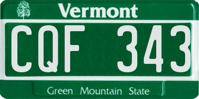 VT license plate CQF343
