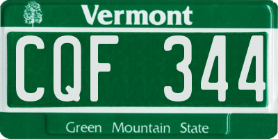 VT license plate CQF344