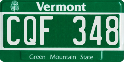 VT license plate CQF348