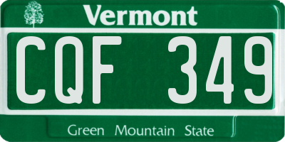 VT license plate CQF349