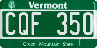 VT license plate CQF350