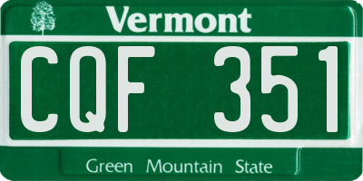 VT license plate CQF351