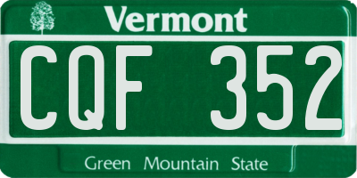 VT license plate CQF352