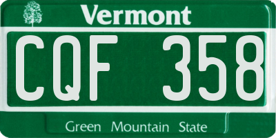 VT license plate CQF358