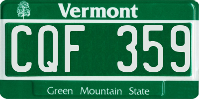 VT license plate CQF359