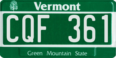VT license plate CQF361